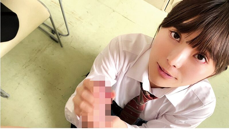 【制服美少女×立ちハメ】乳首をいじりながらサオをシコシコしてあげる！玉袋もしっかり撫でてイカせてちゃうｗ