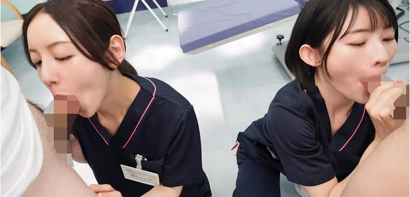 【宮島めい/美咲かんなx性的治療改善】性欲依存の患者に看護師たちが口やアソコ使いながら肉体施術していく！